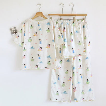 Ownkoti Vintage Oriental Princess Inspired Cotton Pajamas(3PCS) - image 2