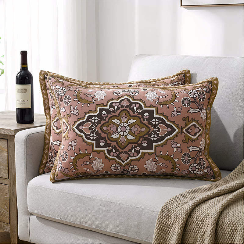 Ownkoti Bohemian Jacquard Button Pillowcases (2PCS)  - Brown - 80cm x 54cm - image 0