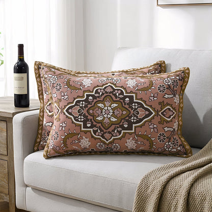 Ownkoti Bohemian Jacquard Button Pillowcases (2PCS)  - Brown - 80cm x 54cm - image 0