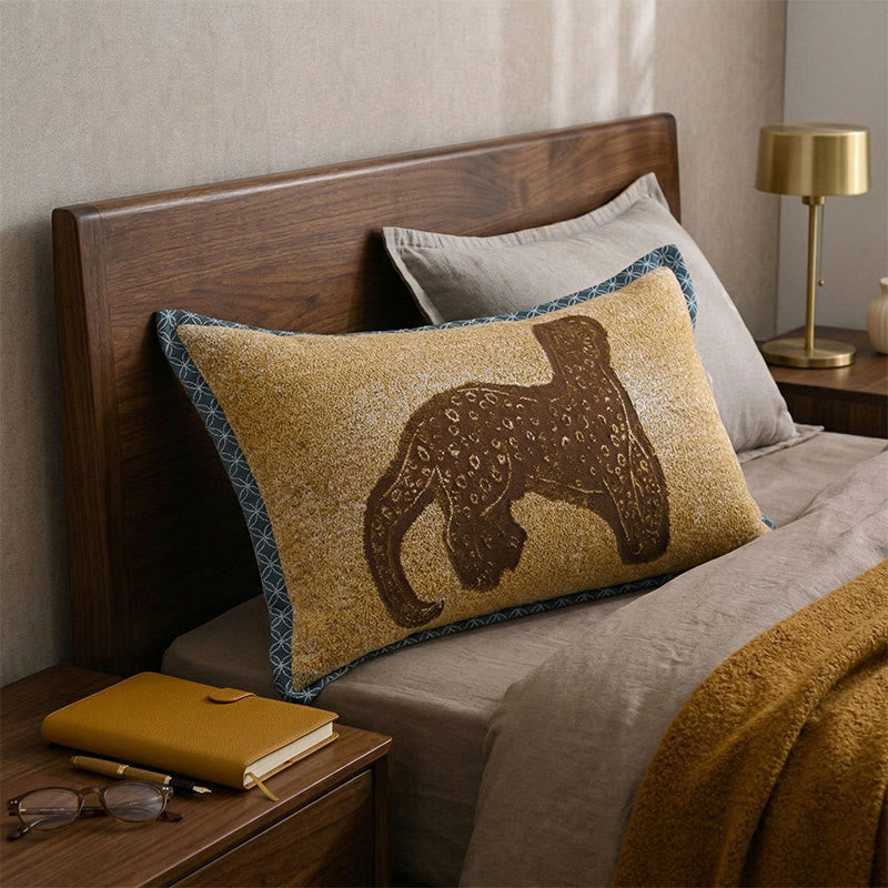 Ownkoti Bohemian Jacquard Leopard  Pillowcases (2PCS)  - Brown&Yellow - 80cm x 54cm - image 0