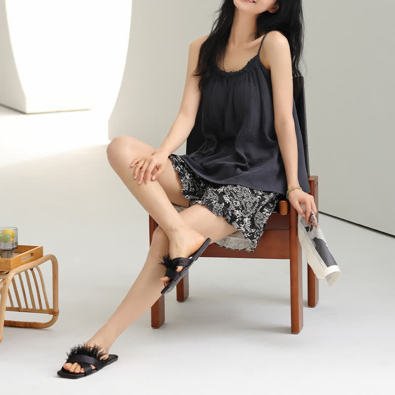 Ownkoti Cami & Vintage Pattern Shorts Pajama Set - image 2