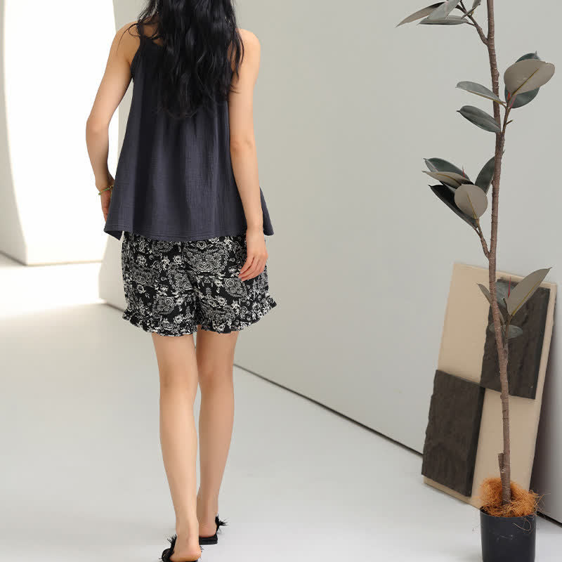 Ownkoti Cami & Vintage Pattern Shorts Pajama Set - image 7