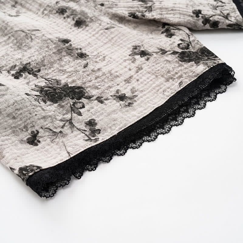 Ownkoti Black Floral Cotton Cami & Shorts Pajamas - image 7