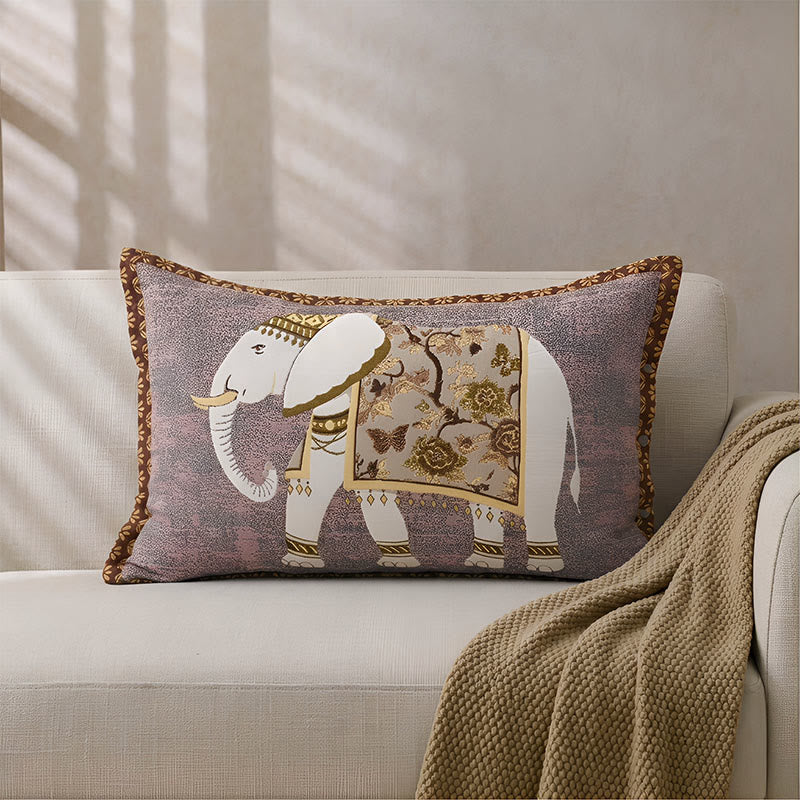 Ownkoti Elephant Jacquard Bohemian Pillowcases (2PCS)  - Brown&Purple - 80cm x 54cm - image 0