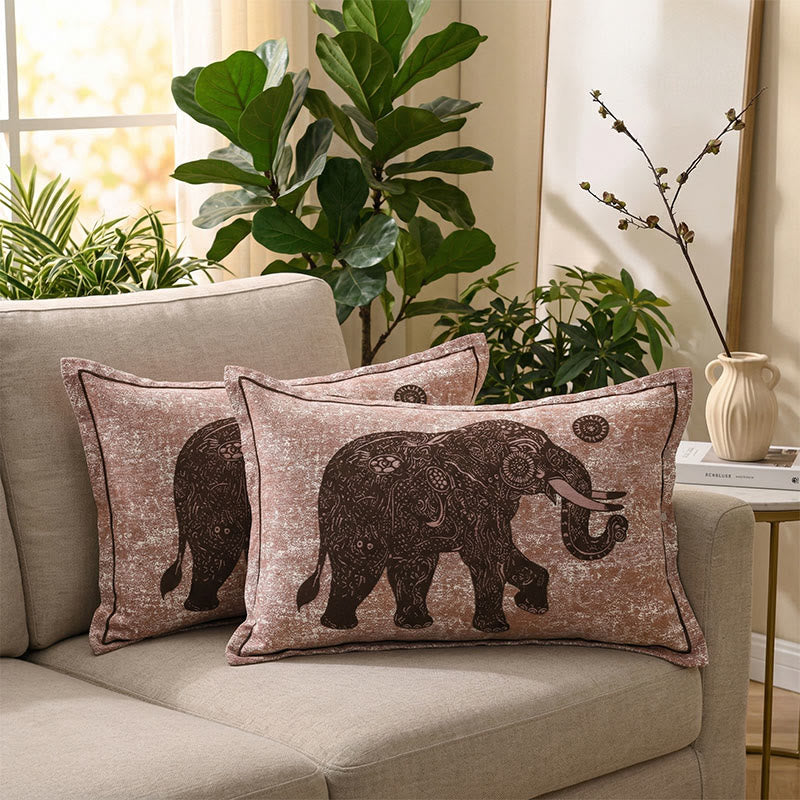 Ownkoti Mandala Elephant Bohemian Pillowcases (2PCS)  - Brown - 80cm x 54cm - image 0