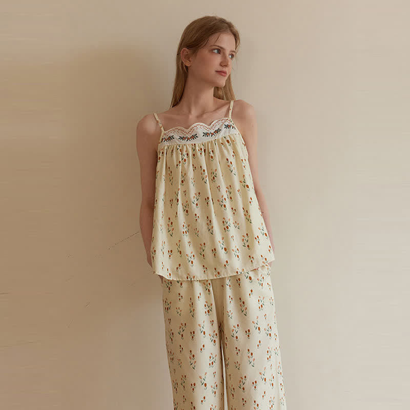 Ownkoti Ditsy Floral Cotton Double Gauze Cami Pajamas - image 7