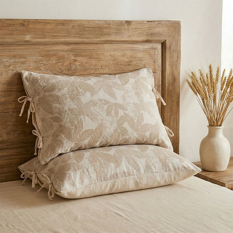 Ownkoti Botanical Leaf Jacquard Pillowcases (2PCS)  - image 1