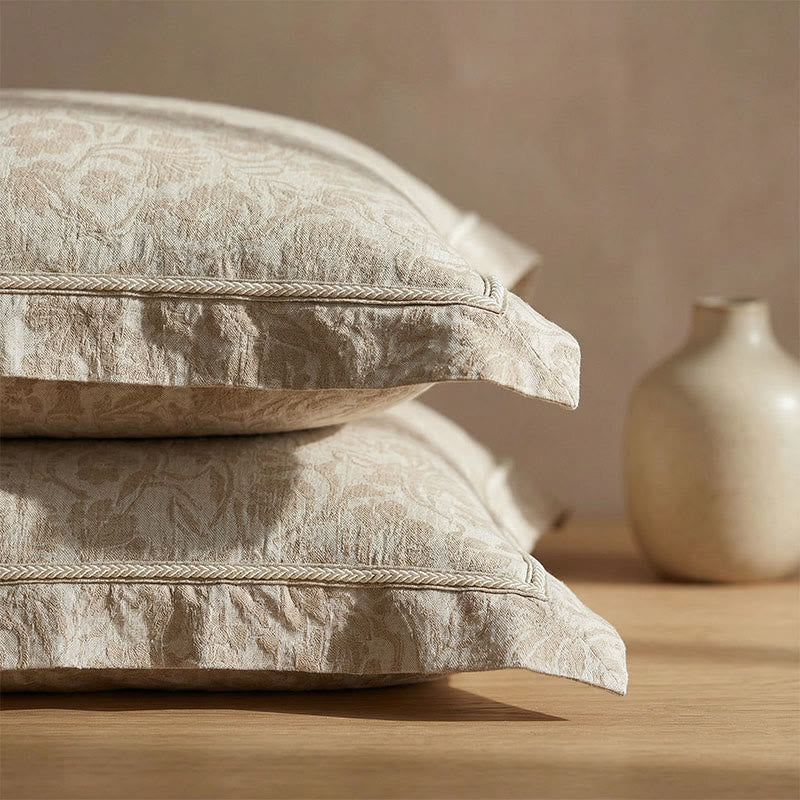 Ownkoti Elegant Floral Jacquard Envelope Pillowcases (2PCS)  - image 1