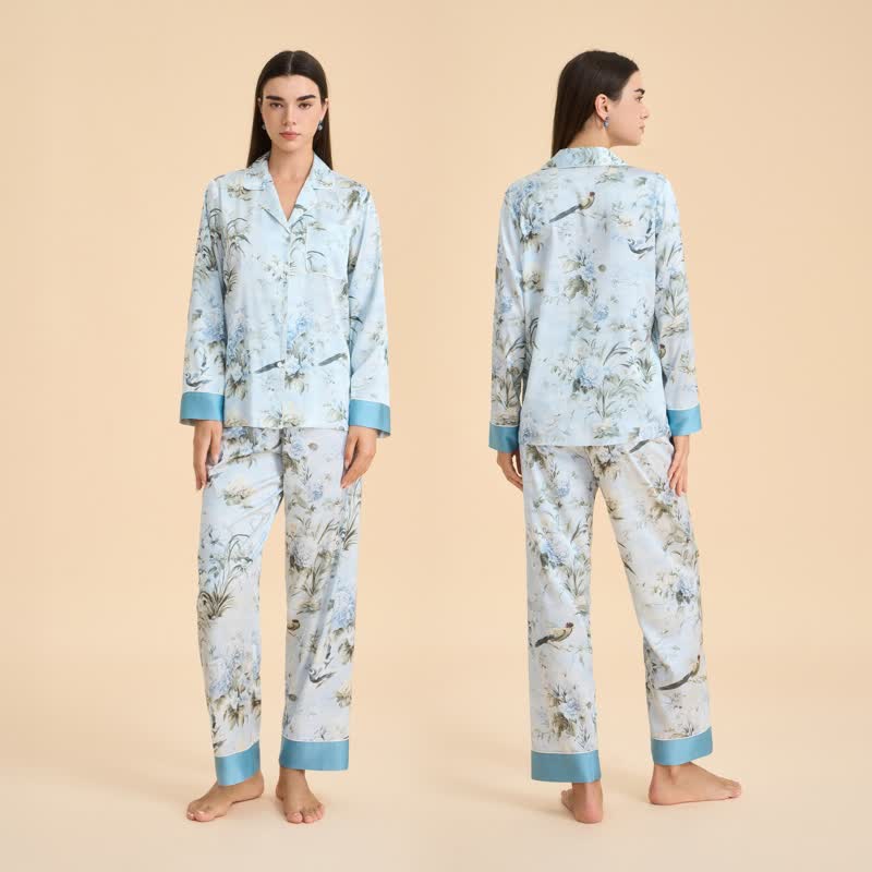 Ownkoti Elegant Floral & Bird Print Pajama Set - image 1