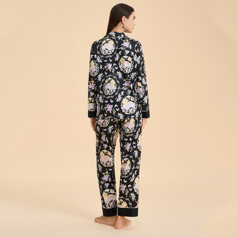 Ownkoti Oriental Mythical Qilin Print Pajama Set - image 5