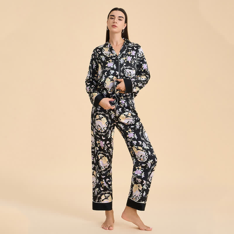 Ownkoti Oriental Mythical Qilin Print Pajama Set - image 3