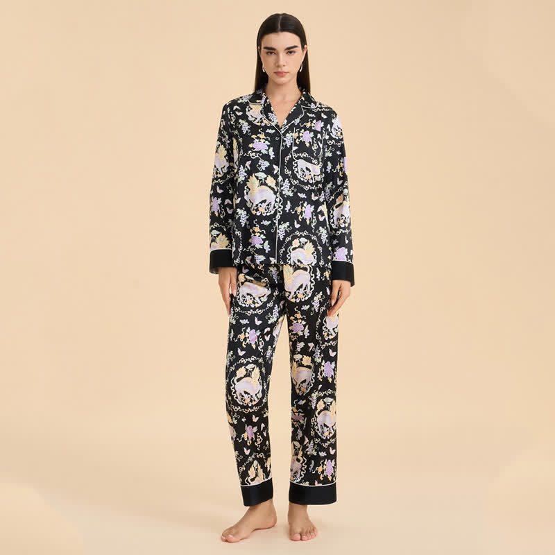 Ownkoti Oriental Mythical Qilin Print Pajama Set - image 2