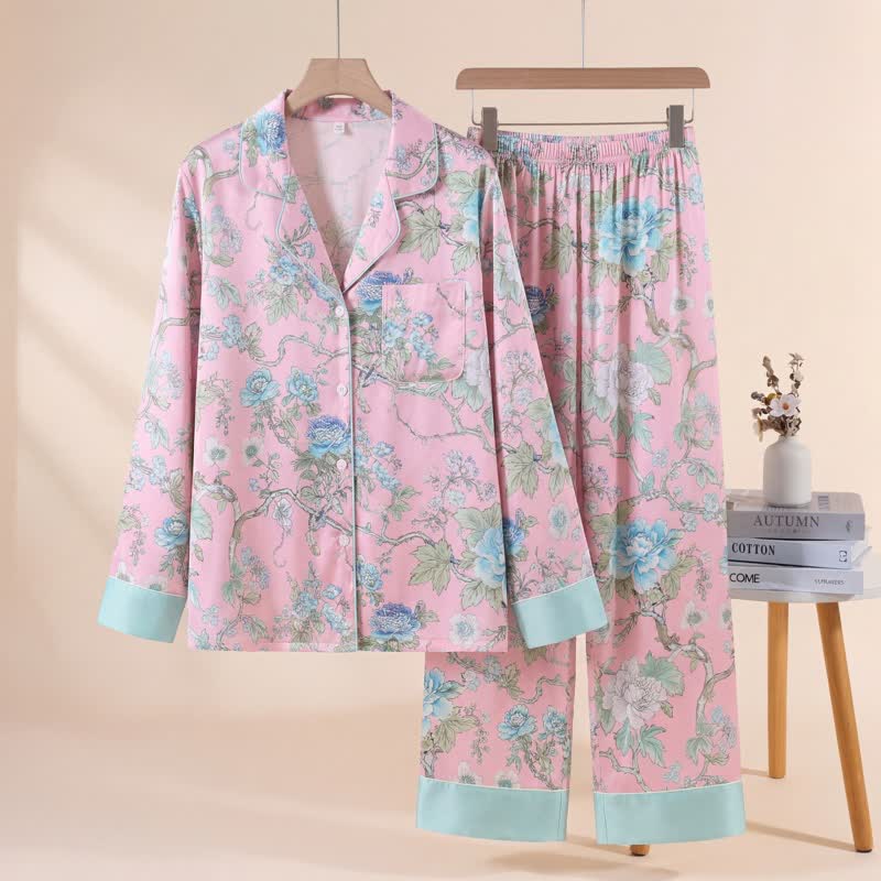 Ownkoti Artistic Blue Floral Pajama Set - image 0
