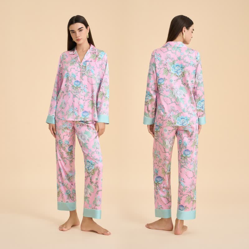 Ownkoti Artistic Blue Floral Pajama Set - image 1
