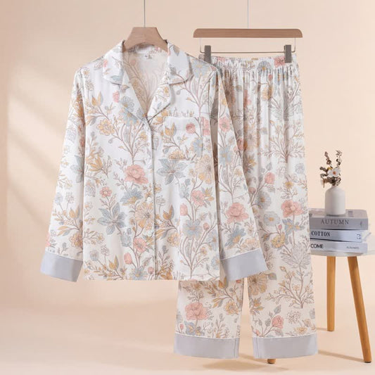 Ownkoti Fresh Bloom Floral Pajama Set - Beige - XL - image 0
