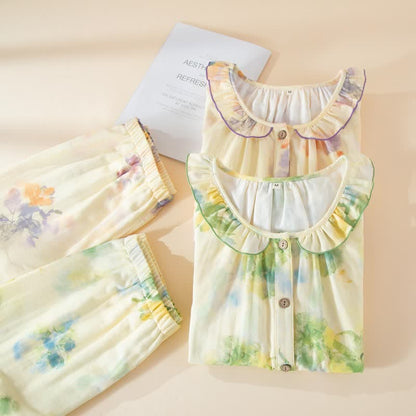 Ownkoti Floral Ruffled Cotton Gauze Pajama Set - image 2