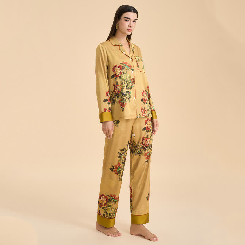 Ownkoti Luxurious Floral & Green Leaf Pajama Set - image 5
