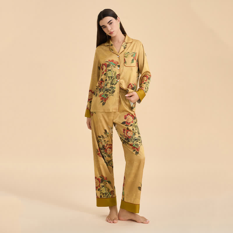 Ownkoti Luxurious Floral & Green Leaf Pajama Set - image 3