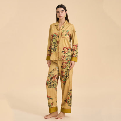 Ownkoti Luxurious Floral & Green Leaf Pajama Set - image 2