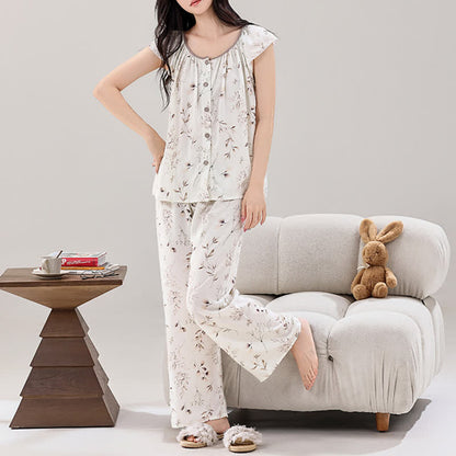 Ownkoti Elegant Branch Button Front Loungewear Set - image 2
