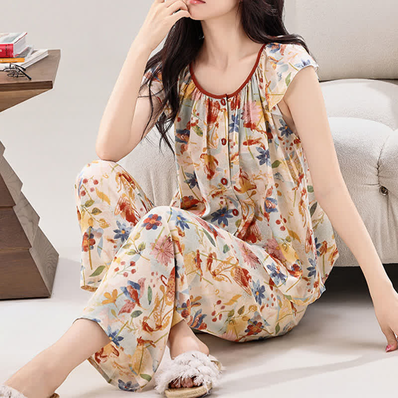 Ownkoti Rustic Style Floral Bloom Loungewear Set - image 2