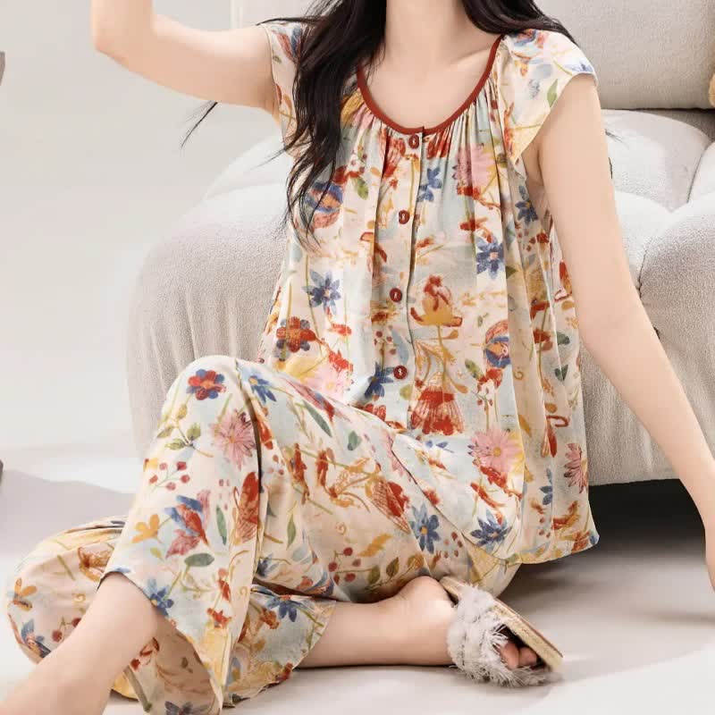Ownkoti Rustic Style Floral Bloom Loungewear Set - image 4