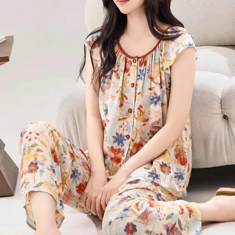 Ownkoti Rustic Style Floral Bloom Loungewear Set - image 3