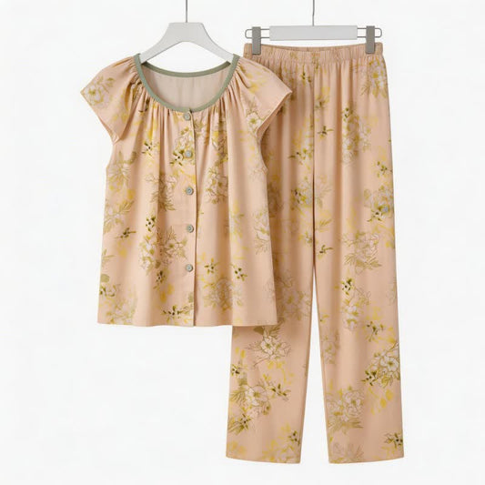 Ownkoti Refresh Pastel Floral Loungewear Set - Apricot - XXL - image 0