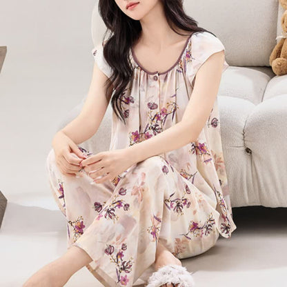 Ownkoti Peach Blossom Button Front Loungewear Set - image 3