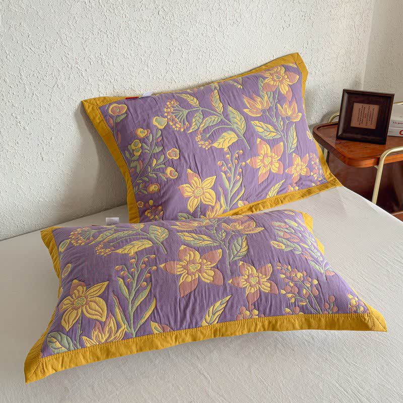Ownkoti Pastoral Floral & Leaf Cotton Gauze Quilt Blanket - image 11