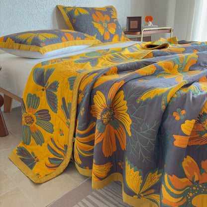Ownkoti Artistic Floral & Butterfly Cotton Gauze Quilt Blanket - image 17