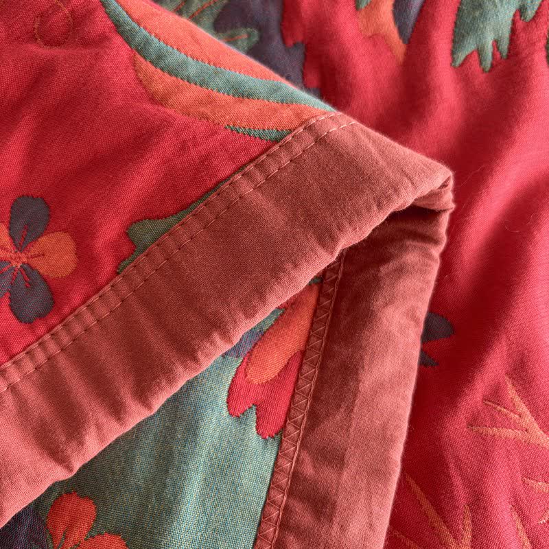 Ownkoti Artistic Floral & Butterfly Cotton Gauze Quilt Blanket - image 13