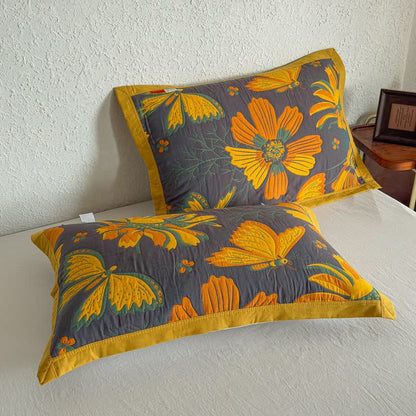 Ownkoti Artistic Floral & Butterfly Cotton Gauze Quilt Blanket - Purple - 2PCS Pillow Towels - 20" x 31" - image 26