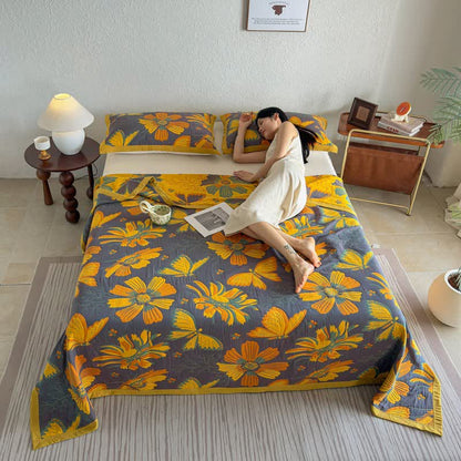 Ownkoti Artistic Floral & Butterfly Cotton Gauze Quilt Blanket - image 24