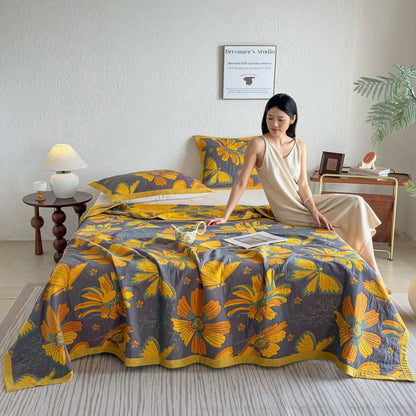 Ownkoti Artistic Floral & Butterfly Cotton Gauze Quilt Blanket - image 19