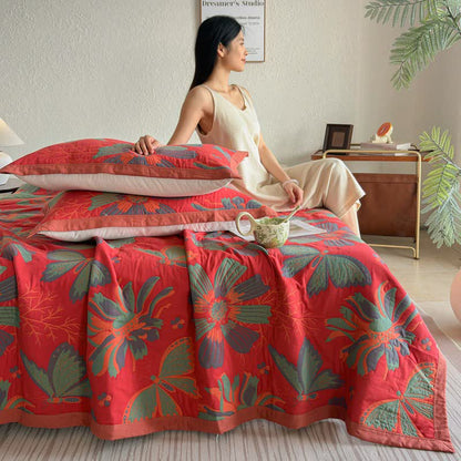 Ownkoti Artistic Floral & Butterfly Cotton Gauze Quilt Blanket - image 7