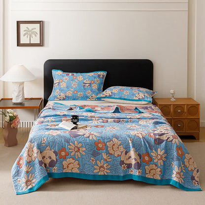 Ownkoti Floral & Panda Cotton Gauze Quilt Blanket - image 1