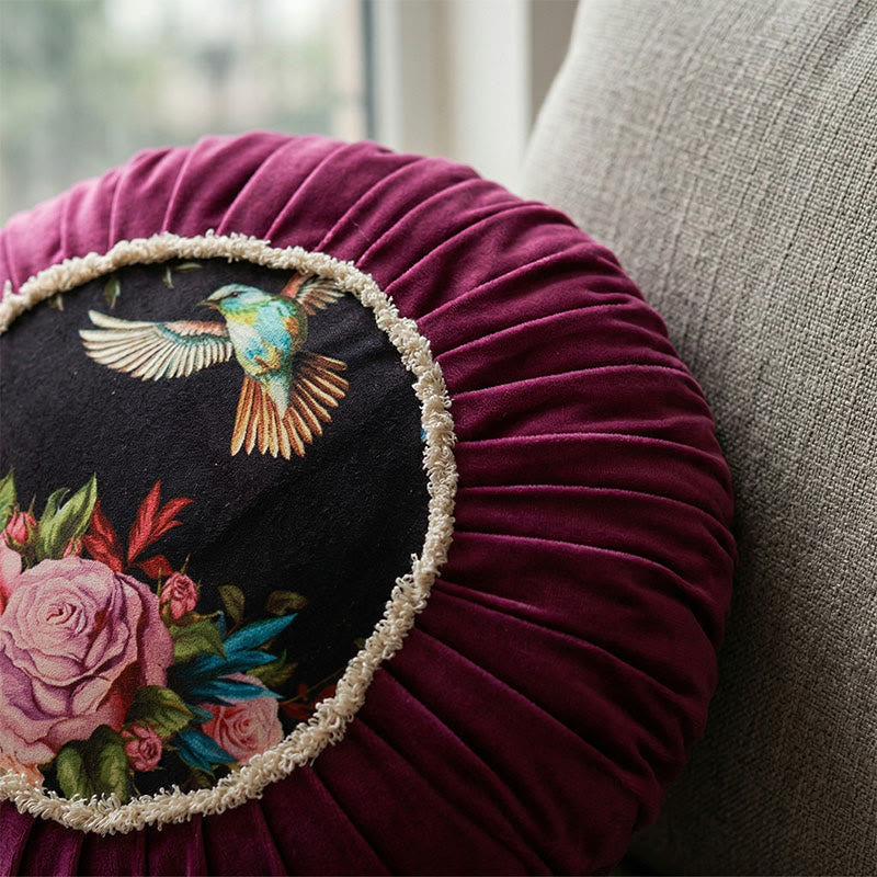 Ownkoti Vintage Floral Round Throw Pillow - image 1