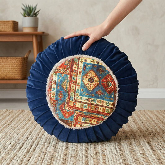 Ownkoti Vintage Wrinkle Fabric Throw Pillow - Blue - 45cm x 45cm - image 0
