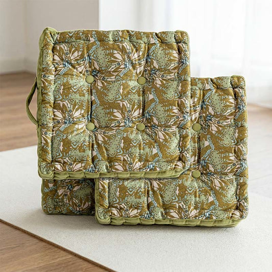 Ownkoti Vintage Green Square  Throw Pillow - Green - 40cm x 40cm x 9cm - image 0