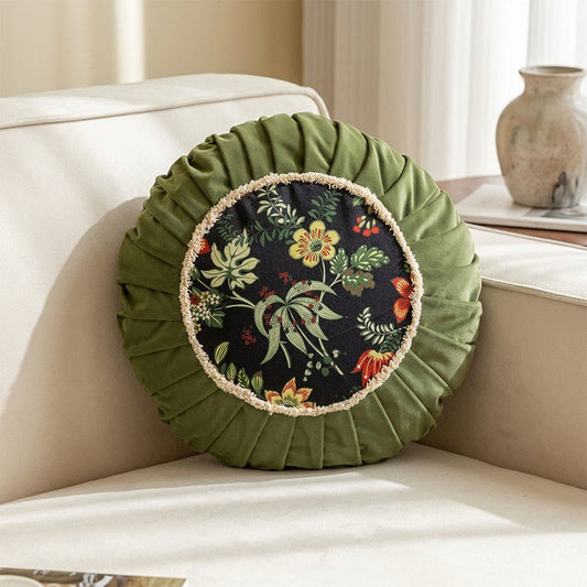 Ownkoti Vintage Chinese Floral Throw Pillow - Green - 45cm x 45cm x 15cm - image 0