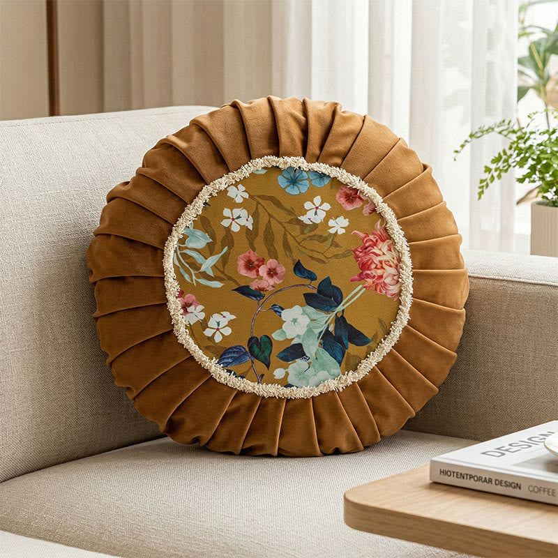 Ownkoti Vintage Chinese Floral Throw Pillow - Brown - 45cm x 45cm x 15cm - image 3