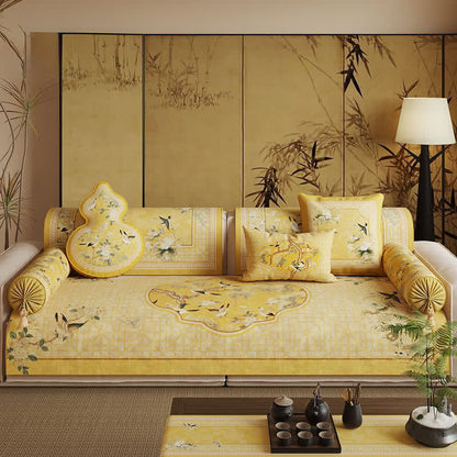 Ownkoti Oriental Style Bird & Floral Sofa Protector - image 3