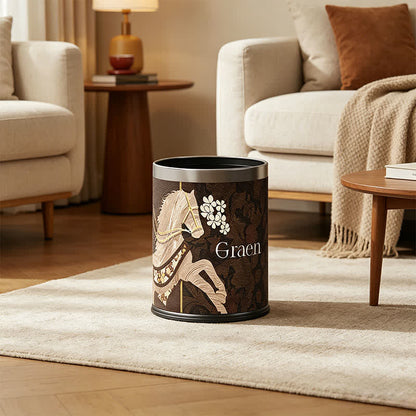 Ownkoti  Vintage Equestrian Leather  Round Trash Can - image 10