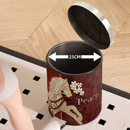 Ownkoti  Vintage Equestrian Leather  Round Trash Can - image 6