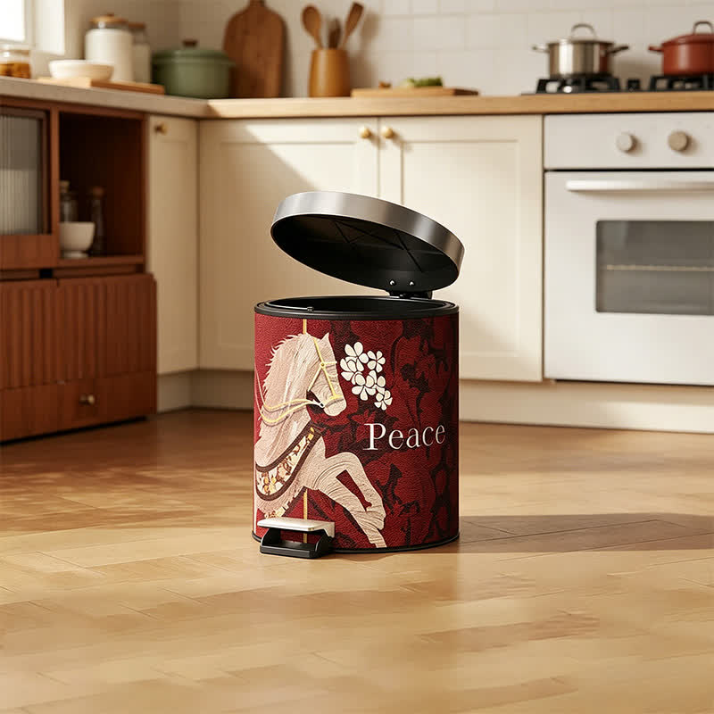 Ownkoti  Vintage Equestrian Leather  Round Trash Can - image 3