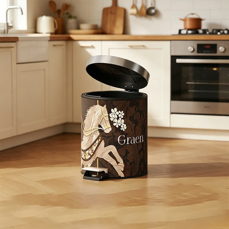 Ownkoti  Vintage Equestrian Leather  Round Trash Can - image 13