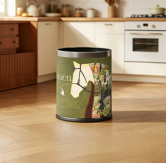 Ownkoti Lychee Texture Equestrian Leather Trash Can - image 0