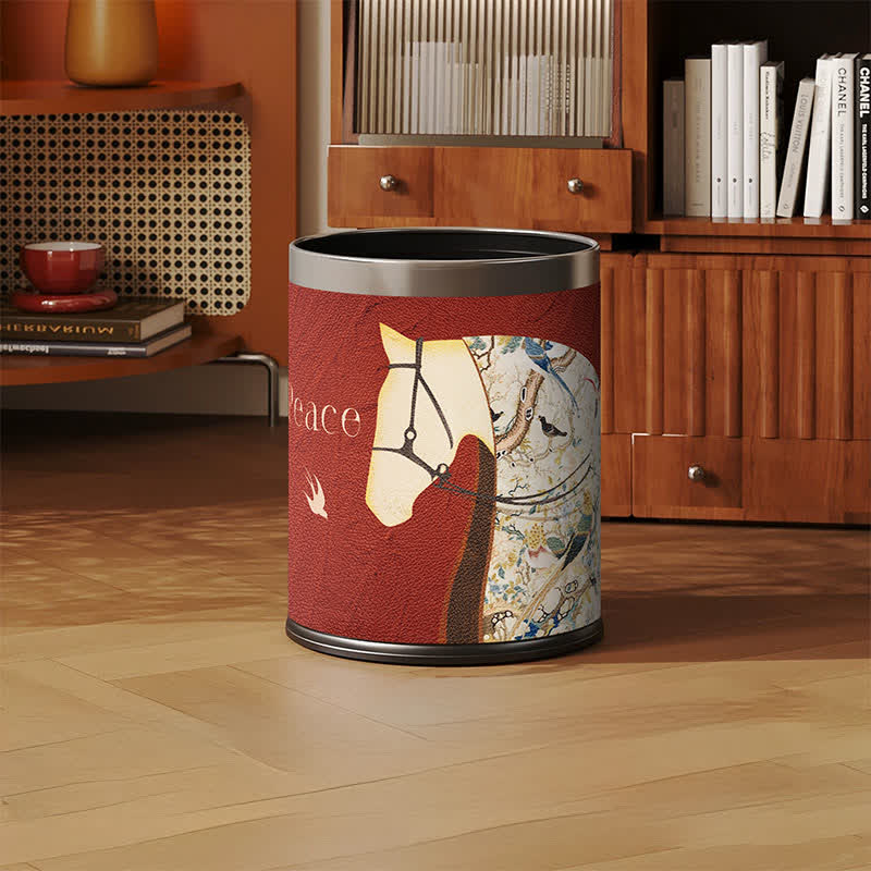 Ownkoti Lychee Texture Equestrian Leather Trash Can - image 7