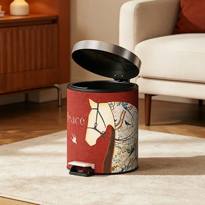 Ownkoti Lychee Texture Equestrian Leather Trash Can - image 9